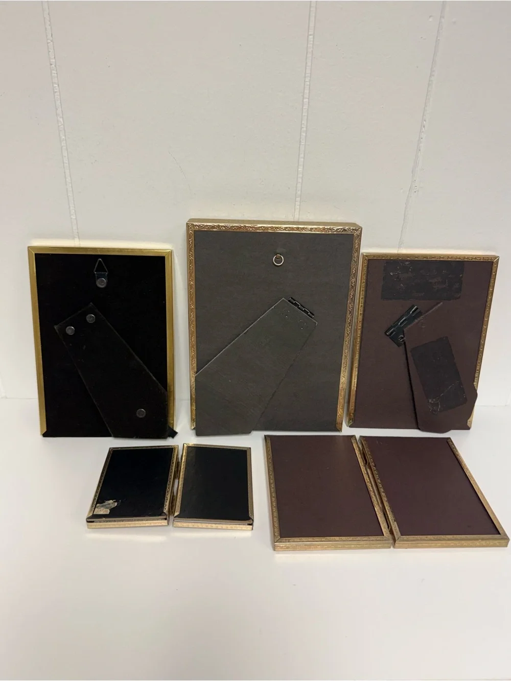Vintage Mid-Century Brass & Goldtone Metal Picture Frame Bundle (Bundle of 5)